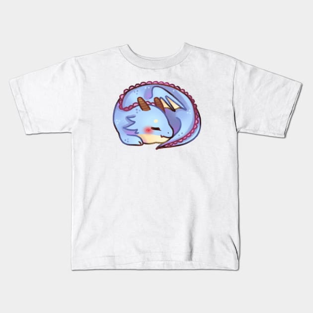 Sleeping Dragon Kids T-Shirt by Riacchie Illustrations